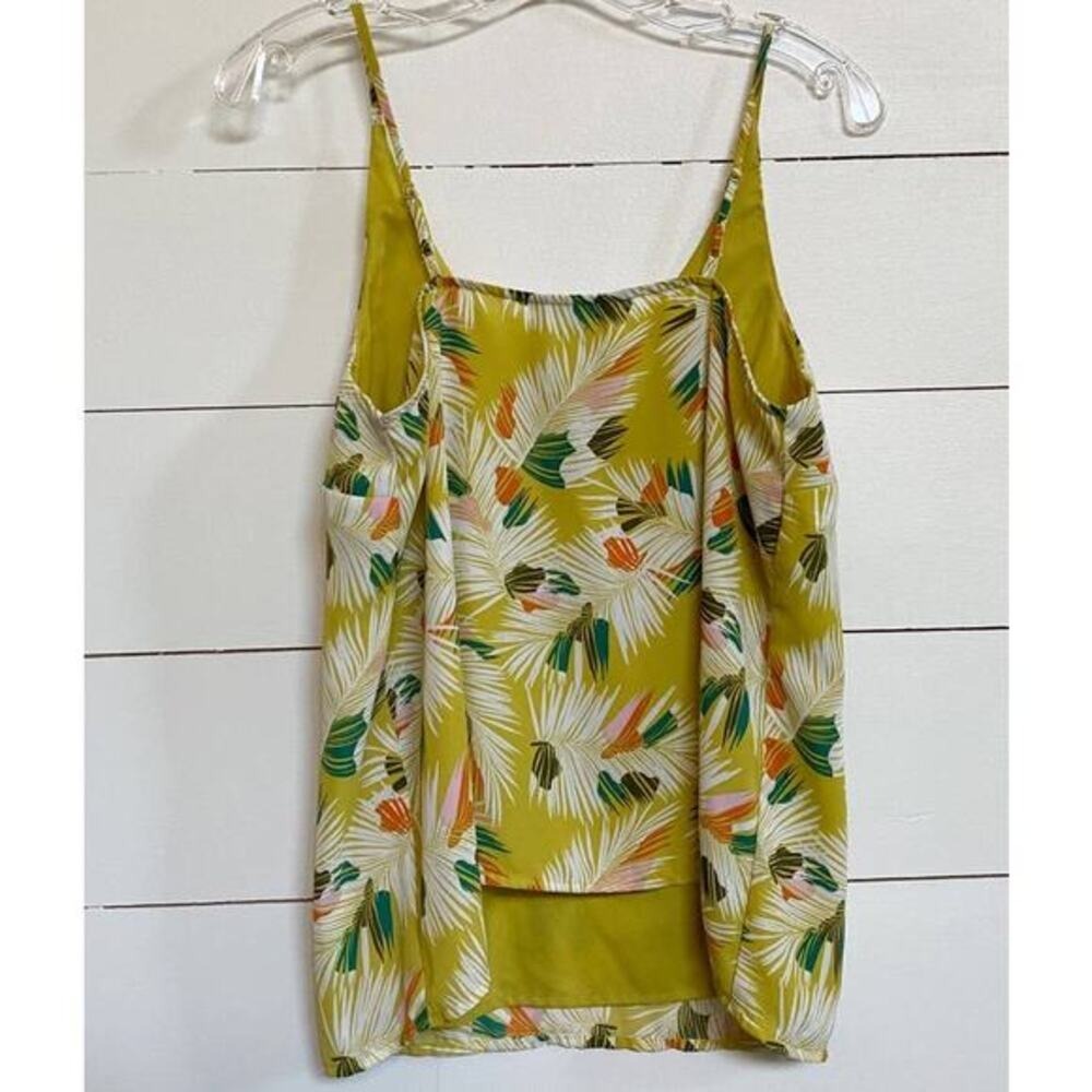 Banana Republic Tropical Feather Yellow tank Top S EUC - Picture 6 of 12